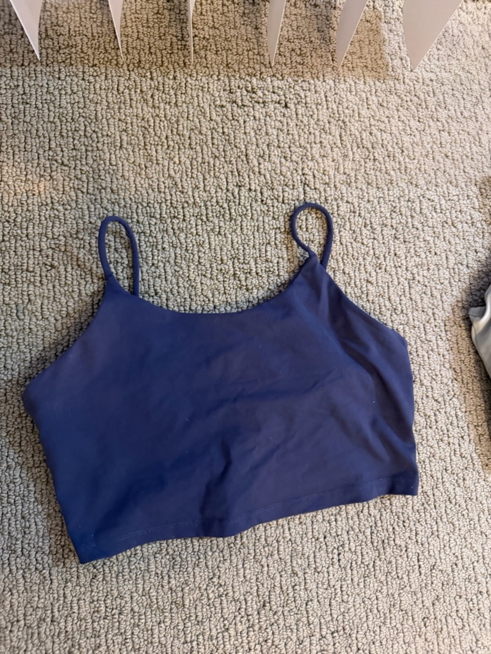 Women's Navy Blue Spaghetti Strap Crop Tank Top